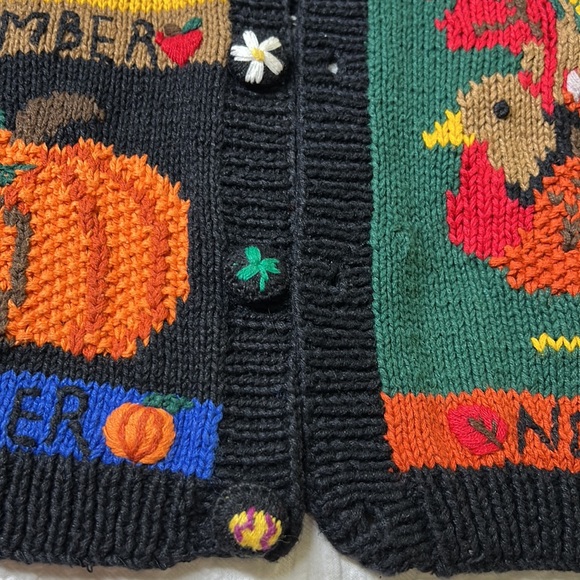 ⭐️Vintage Belle Pointe ramie cotton blend knitted cardigan 12 months holiday M - Picture 5 of 11